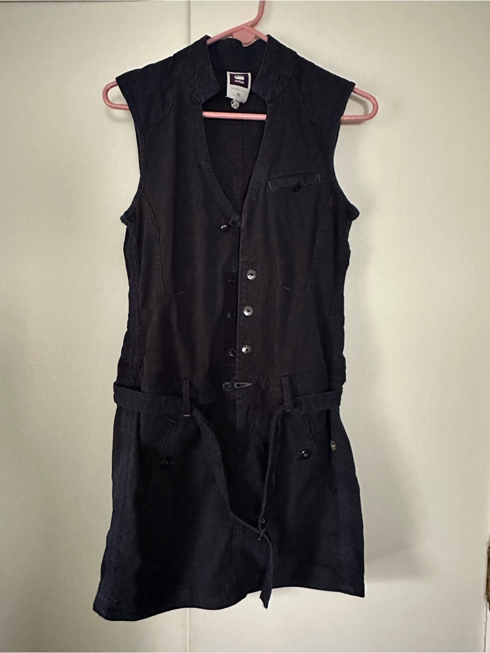 G-Star RAW- Classic dark navy  Sleeveless Button-Front Dress